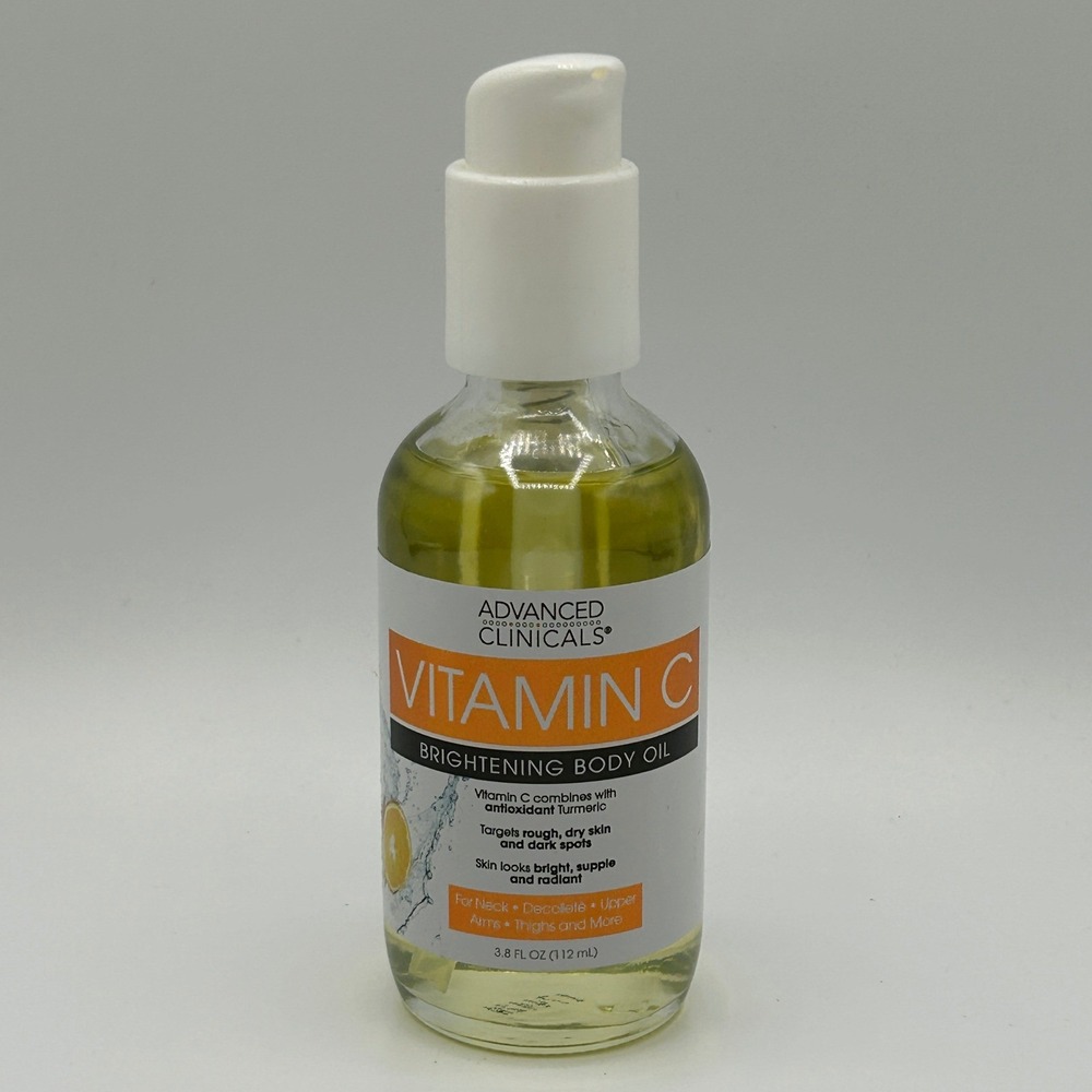Advanced Clinicals Vitamin C Brightening Body Oil 3.8 fl oz NWOB Hydrate Massage